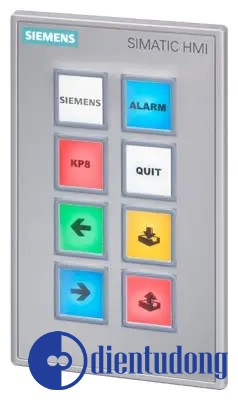 6AG1688-3AF37-2AX0 SIPLUS HMI KP8F PN based on 6AV3688-3AF37-0AX0 with conformal coating, -20...+55 °C, Key Panel, 8 short-stroke switches with multi-colored LEDs, PROFINET interfaces with PROFIsafe, 8 DI/DO and 2 safety DI pins, 24 V DC can be looped through parameterizable as of STEP 7 V5.5