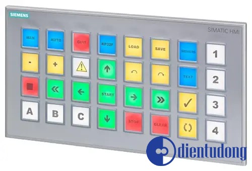 6AG1688-3EH47-2AX0 SIPLUS HMI KP32F PN based on 6AV3688-3EH47-0AX0 with conformal coating, -20…+55 °C, Key Panel, 32 short-stroke keys with multi-colored LEDs, PROFINET interfaces with PROFIsafe, 16 DI+16 DI/DQ, 4 safety DI pins, 24 V DC can be looped through, parameterizable as of STEP 7 V5.5